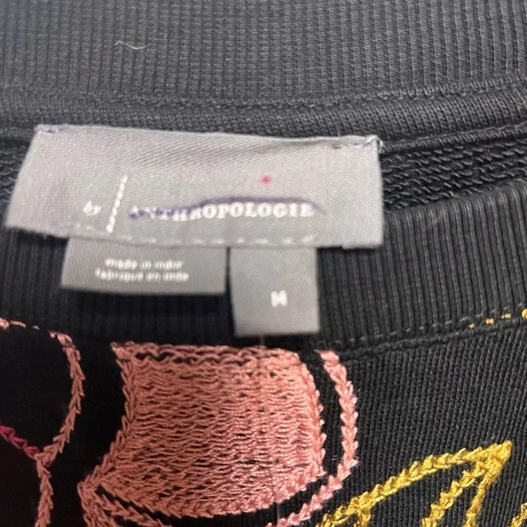 By Anthropologie Embroidered Sweatshirt in Black - Picture 9 of 9